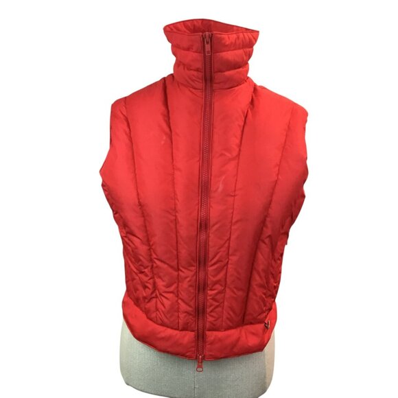 Swan Brand Red Down PUFFER FUNNEL VEST Womens Medium - Picture 2 of 10